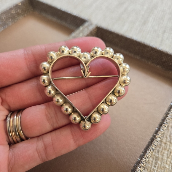 Vintage Sterling Silver Heart Pendant - Picture 5 of 8